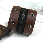 OWL Fashion - Genuine-Leather Zipper Bangle