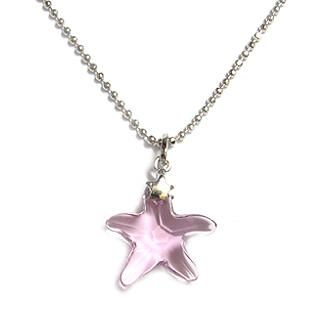 Charming Necklace with Swarovski Crystal (Light Purple Starfish)