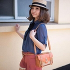 Nillie Shop - Faux-Leather Color-Block Camera Bag