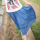 CatWorld - Pleated Long Skirt with Belt