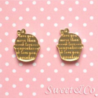 Sweet & Co. - I Love Cupcakes Mirror Gold Earrings