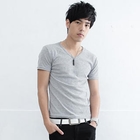 MR.PARK - V-Neck Striped T-Shirt