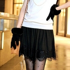 Tokyo Fashion - Lace-Hem Pleated Skirt