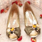 Angel Love - Bow-Accent Peep-Toe Flats