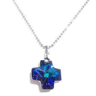 Charming Necklace with Swarovski Sparkling Crystal (Sparkling Blue Cross) Charming Necklace with Swarovski Sparkling Crystal (Sparkling Blue Cross)