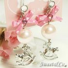 Sweet & Co. - Pink Mini Rocking Horse Pearl Earrings
