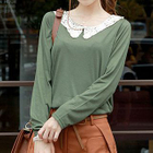CLICK - Laced Collar Long-Sleeve Top