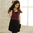 Tokyo Fashion - Draped-Front Two-Tone Dress