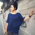 BBon-J - Elbow-Sleeve Shirred Top