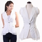 Blue Is - Single-Button Lace Layered Vest