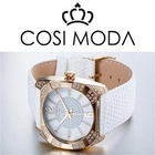 COSI MODA - Stainless Steel Genuine Leather Strap Watch with Cubic Zirconia COSI MODA - Stainless Steel Genuine Leather Strap Watch with Cubic Zirconia