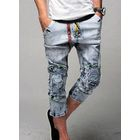 SLIM&FIT - Zip-Accent Washed Cropped Jeans