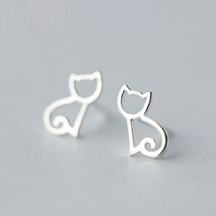 A’ROCH - 925 Sterling Silver Cat Earrings A’ROCH - 925 Sterling Silver Cat Earrings
