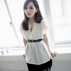 BAIMM - Lace-Panel Back Dip-Back Blouse