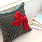 iswas - Bow Appliqué Check Cushion Cover