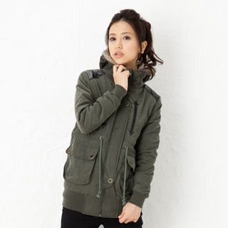 Faux-Fur Trim Hooded Jacket Faux-Fur Trim Hooded Jacket
