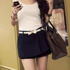 PUFFY - Pleated Culottes With Bow- Belt