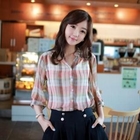 CLICK - Tab-Sleeve Plaid Shirt