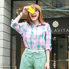 Tokyo Fashion - Drawstring-Hem Plaid Shirt