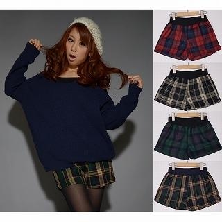 Elastic-Waist Plaid Shorts Elastic-Waist Plaid Shorts