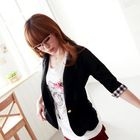 Tokyo Fashion - Check Trim Single-Button Jacket