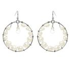 Keleo - Silver clear quartz, pearl earrings