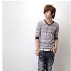 SeventyAge - 3/4-Sleeve V-Neck Print T-Shirt