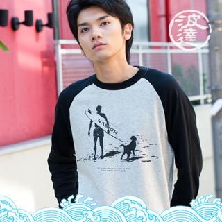 'Surfer' Print Raglan Tee 'Surfer' Print Raglan Tee