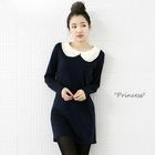 lovemark - Eyelet-Accent Layered Collar Shift Dress