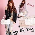 Click Japan - Tassel-Accent Zip Shoulder Bag