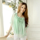 Tokyo Fashion - Batwing-Sleeve Corsage-Accent Top