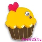 Sweet & Co. - Swarovski Crystal Gold Yellow Cupcake Pin