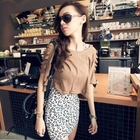 PUFFY - Set: Cutout-Sleeve Cropped Top + Leopard Print Tank Dress