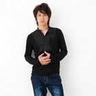 BLACK ASUKA - Stand-Collar Button-Front Top