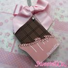 Sweet & Co. - Sweet XL Pink Ribbon Swarovski Crystal Choco Bar Long Necklace