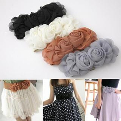 QZ Lady - Elasticized Rosette Belt QZ Lady - Elasticized Rosette Belt