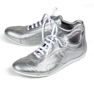 All-Over Punched Point Sneakers Silver