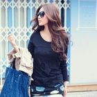 PUFFY - Distressed Scoopneck Top