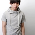 SeventyAge - Short-Sleeve Drawstring Hooded T-Shirt