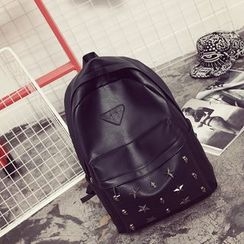 SUNMAN - Studded Faux Leather Backpack SUNMAN - Studded Faux Leather Backpack