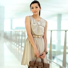 59th Street - Bow Detail Sleeveless Dress (Belt not Included)
