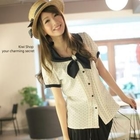 Kiwi Shop - 'Heart' Pattern Chiffon Blouse