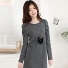 CLICK - Shirred Sleeve Tunic Dress