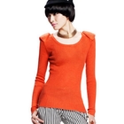 Othermix - Rhinestone Padded-Shoulder Knit Top