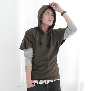 Short-Sleeve Hooded Pullover