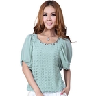 O.SA - Shirred-Sleeve Cutout Top