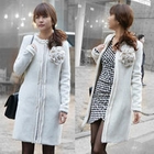 45SEVEN - Wool Blend Coat with Brooch