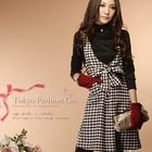 Tokyo Fashion - Bow-Front Check Jumper Dress