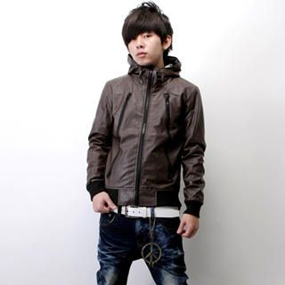Faux-Leather Biker Jacket