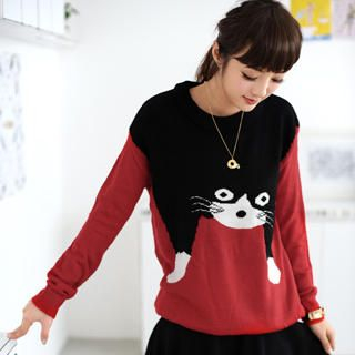59 Seconds - Cat Print Sweater 59 Seconds - Cat Print Sweater